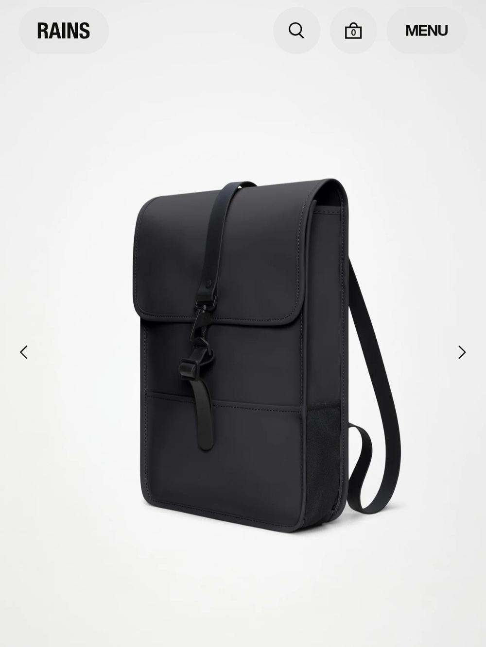 RAINS Black Backpack Mini - Sleek Waterproof Carry